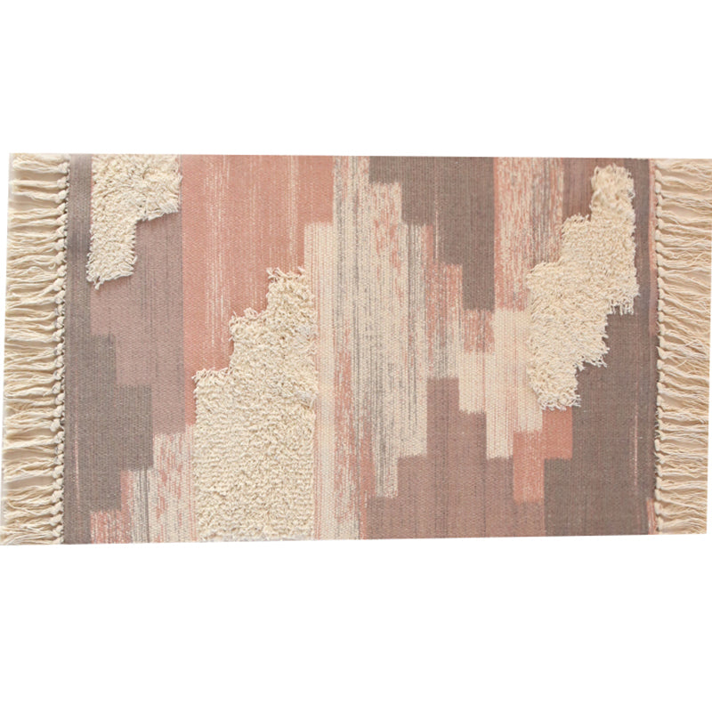 Multi-Color Boho Rug Cotton Abstract Pattern Indoor Rug Anti-Slip Backing Pet Friendly Area Carpet for Living Room Clearhalo 'Area Rug' 'Bohemian' 'Rugs' Rug' 2374387