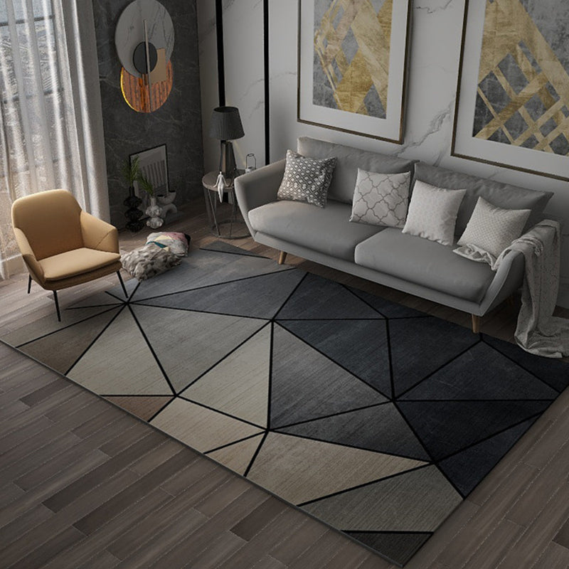 Multi Color Geometric Print Rug Synthetics Nordic Indoor Rug Easy Care Pet Friendly Area Carpet for Living Room Grey Clearhalo 'Area Rug' 'Modern' 'Rugs' Rug' 2374595