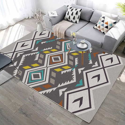 Casual Geometric Rug Multi-Colored Area Carpet Non-Slip Backing Stain-Resistant Indoor Rug for Parlor Dark Gray Clearhalo 'Area Rug' 'Modern' 'Rugs' Rug' 2374601
