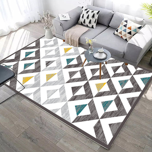 Casual Geometric Rug Multi-Colored Area Carpet Non-Slip Backing Stain-Resistant Indoor Rug for Parlor Grey Clearhalo 'Area Rug' 'Modern' 'Rugs' Rug' 2374604