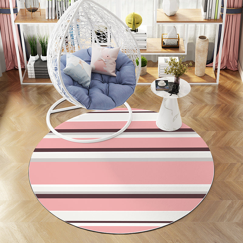 Calming Decoration Rug Multi Color Geometric Print Indoor Rug PVC Anti-Slip Backing Easy Care Area Carpet Nude Pink Clearhalo 'Area Rug' 'Modern' 'Rugs' Rug' 2374610