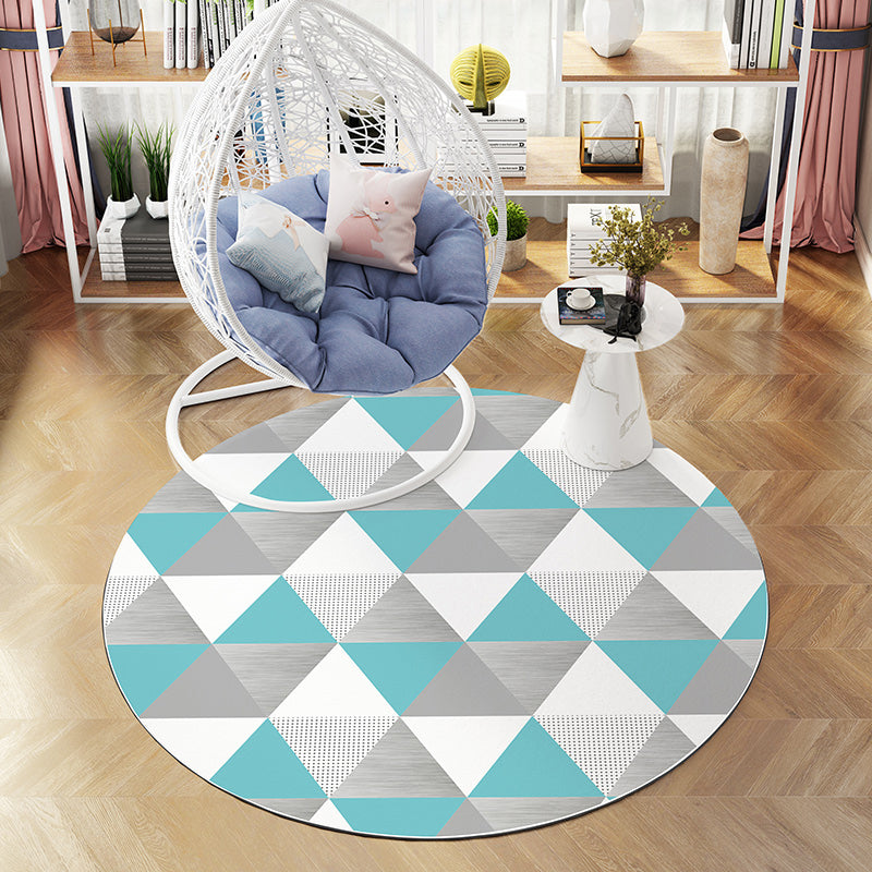 Calming Decoration Rug Multi Color Geometric Print Indoor Rug PVC Anti-Slip Backing Easy Care Area Carpet Blue Clearhalo 'Area Rug' 'Modern' 'Rugs' Rug' 2374616