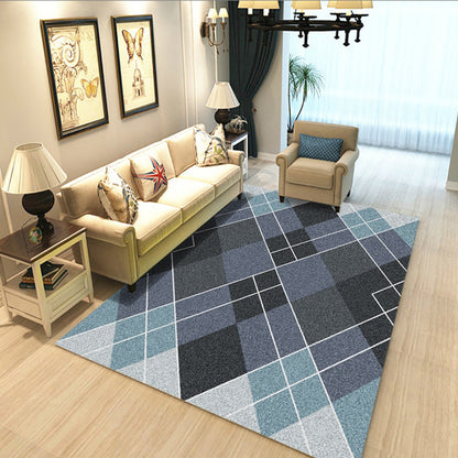 Calming Geometric Print Rug Multi Colored Polyster Area Carpet Non-Slip Backing Pet Friendly Washable Rug for Parlor Gray-Blue Clearhalo 'Area Rug' 'Modern' 'Rugs' Rug' 2374618