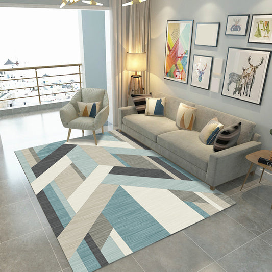 Calming Geometric Print Rug Multi Colored Polyster Area Carpet Non-Slip Backing Pet Friendly Washable Rug for Parlor Lake Blue Clearhalo 'Area Rug' 'Modern' 'Rugs' Rug' 2374619