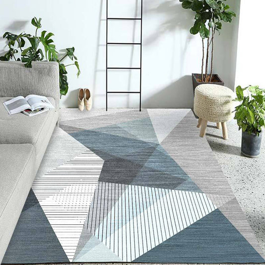 Relaxing Bedroom Rug Multi Colored Geometric Patterned Indoor Rug Non-Slip Backing Pet Friendly Area Carpet Dark Blue Clearhalo 'Area Rug' 'Modern' 'Rugs' Rug' 2374624