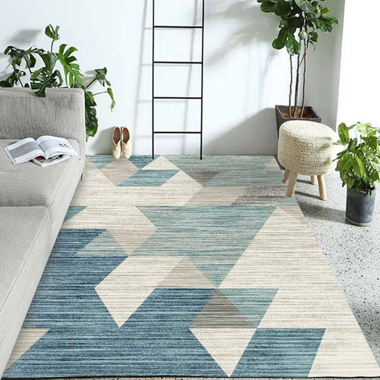 Relaxing Bedroom Rug Multi Colored Geometric Patterned Indoor Rug Non-Slip Backing Pet Friendly Area Carpet Blue Clearhalo 'Area Rug' 'Modern' 'Rugs' Rug' 2374627