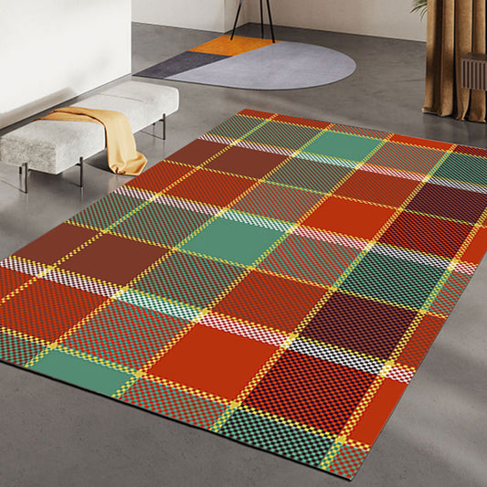 Relaxing Decoration Rug Multi-Color Plaid Printed Indoor Rug Polypropylene Pet Friendly Easy Care Area Carpet Red Clearhalo 'Area Rug' 'Modern' 'Rugs' Rug' 2374631