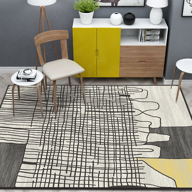 Multi Color Simple Rug Polypropylene Geometric Print Indoor Rug Anti-Slip Backing Pet Friendly Area Carpet for Living Room Grey 6'7" x 9'2" Clearhalo 'Area Rug' 'Modern' 'Rugs' Rug' 2374650
