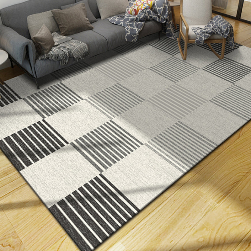 Multi Color Simple Rug Polypropylene Geometric Print Indoor Rug Anti-Slip Backing Pet Friendly Area Carpet for Living Room Light Gray Clearhalo 'Area Rug' 'Modern' 'Rugs' Rug' 2374653