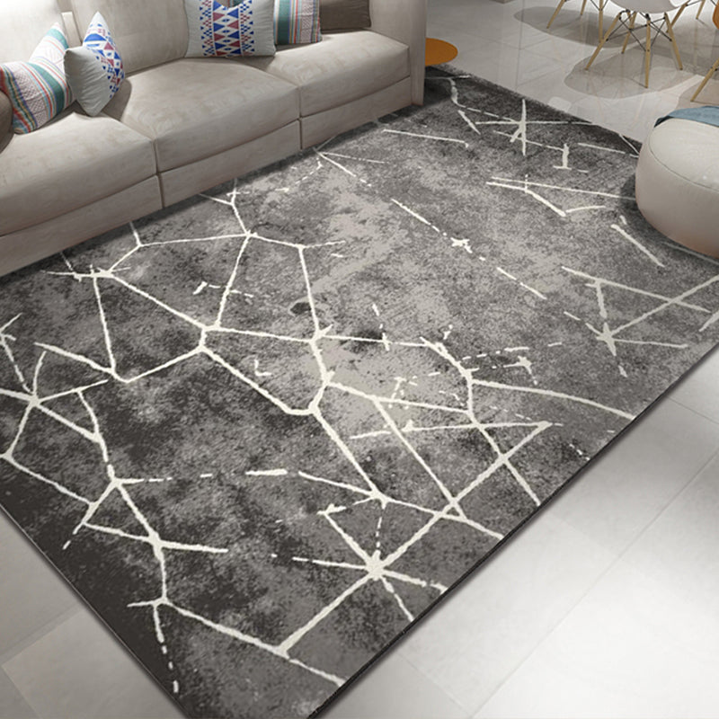 Multi Color Simple Rug Polypropylene Geometric Print Indoor Rug Anti-Slip Backing Pet Friendly Area Carpet for Living Room Smoke Gray Clearhalo 'Area Rug' 'Modern' 'Rugs' Rug' 2374654