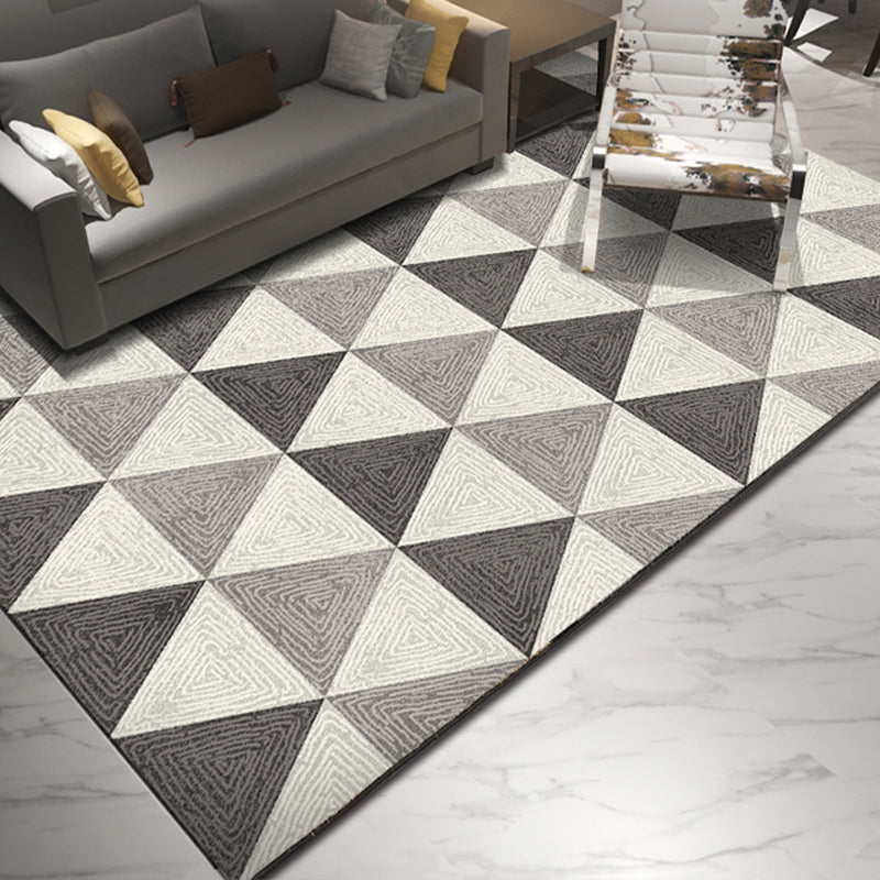 Multi Color Simple Rug Polypropylene Geometric Print Indoor Rug Anti-Slip Backing Pet Friendly Area Carpet for Living Room Dark Gray Clearhalo 'Area Rug' 'Modern' 'Rugs' Rug' 2374657