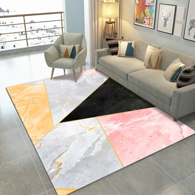 Modern Geometric Print Rug Multi Colored Synthetics Indoor Rug Pet Friendly Stain-Resistant Area Carpet for Bedroom Gray-Pink Clearhalo 'Area Rug' 'Modern' 'Rugs' Rug' 2374675