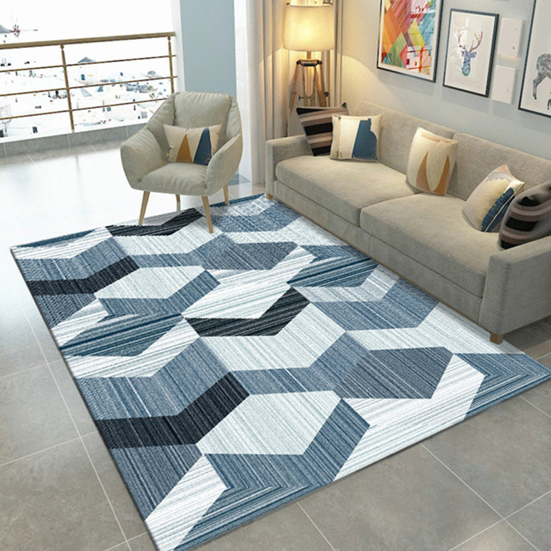 Modern Geometric Print Rug Multi Colored Synthetics Indoor Rug Pet Friendly Stain-Resistant Area Carpet for Bedroom Blue Clearhalo 'Area Rug' 'Modern' 'Rugs' Rug' 2374676