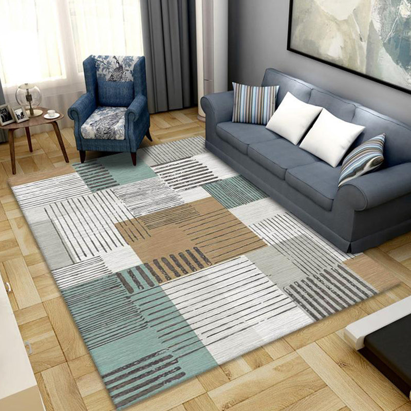 Modern Geometric Print Rug Multi Colored Synthetics Indoor Rug Pet Friendly Stain-Resistant Area Carpet for Bedroom Green Clearhalo 'Area Rug' 'Modern' 'Rugs' Rug' 2374679