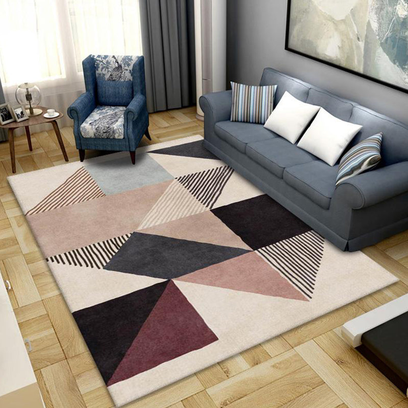 Modern Geometric Print Rug Multi Colored Synthetics Indoor Rug Pet Friendly Stain-Resistant Area Carpet for Bedroom Pink Clearhalo 'Area Rug' 'Modern' 'Rugs' Rug' 2374681