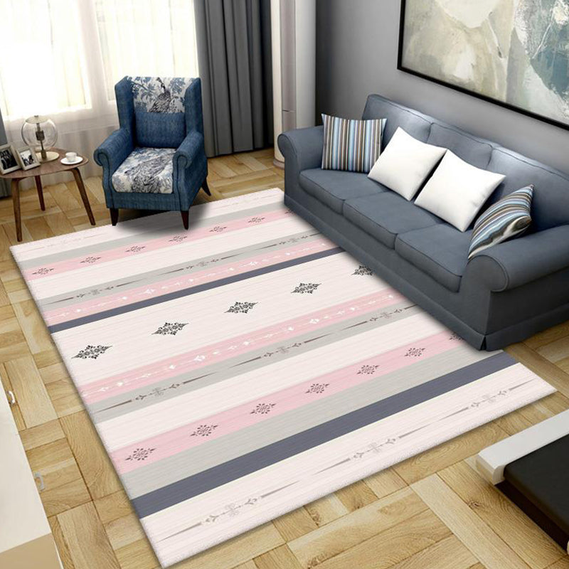 Modern Geometric Print Rug Multi Colored Synthetics Indoor Rug Pet Friendly Stain-Resistant Area Carpet for Bedroom Nude Pink Clearhalo 'Area Rug' 'Modern' 'Rugs' Rug' 2374686