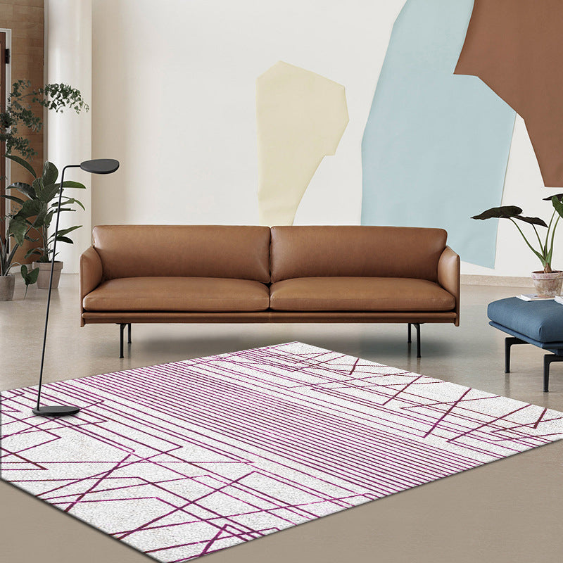 Multi-Color Relaxing Rug Synthetics Geometric Print Area Carpet Non-Slip Backing Washable Indoor Rug for Decoration Purple-Pink Clearhalo 'Area Rug' 'Modern' 'Rugs' Rug' 2374712