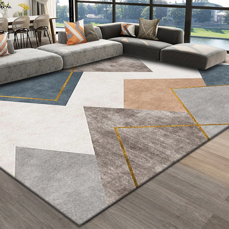 Multi Color Nordic Rug Polypropylene Geo Patterned Area Carpet Pet Friendly Stain-Resistant Indoor Rug for Parlor Brown Clearhalo 'Area Rug' 'Modern' 'Rugs' Rug' 2374714