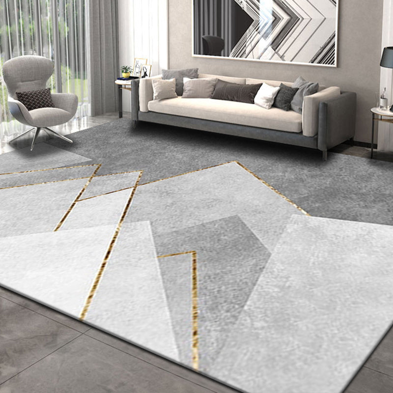 Multi Color Nordic Rug Polypropylene Geo Patterned Area Carpet Pet Friendly Stain-Resistant Indoor Rug for Parlor Gray-White Clearhalo 'Area Rug' 'Modern' 'Rugs' Rug' 2374717