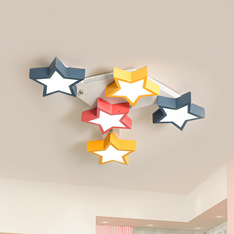 Acrylic Starry Flush Ceiling Light Kid Bedroom Nordic Stylish Colorful LED Ceiling Lamp Clearhalo 'Ceiling Lights' 'Close To Ceiling Lights' 'Close to ceiling' 'Flush mount' Lighting' 237472