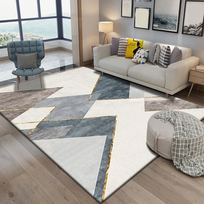 Multi Color Nordic Rug Polypropylene Geo Patterned Area Carpet Pet Friendly Stain-Resistant Indoor Rug for Parlor Beige Clearhalo 'Area Rug' 'Modern' 'Rugs' Rug' 2374721