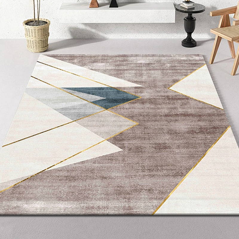 Multi Color Nordic Rug Polypropylene Geo Patterned Area Carpet Pet Friendly Stain-Resistant Indoor Rug for Parlor Brown Clearhalo 'Area Rug' 'Modern' 'Rugs' Rug' 2374724