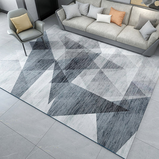 Multi Colored Geometric Print Rug Polypropylene Simple Indoor Rug Pet Friendly Stain-Resistant Area Carpet for Living Room Gray-Blue Clearhalo 'Area Rug' 'Modern' 'Rugs' Rug' 2374741