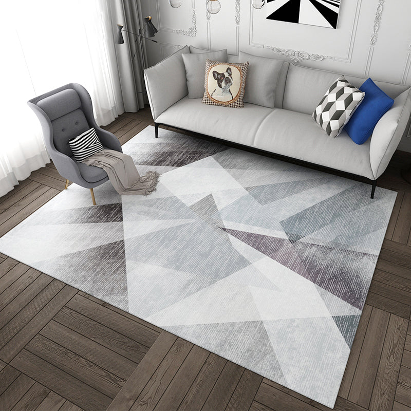 Multi Colored Geometric Print Rug Polypropylene Simple Indoor Rug Pet Friendly Stain-Resistant Area Carpet for Living Room Light Gray-White Clearhalo 'Area Rug' 'Modern' 'Rugs' Rug' 2374742