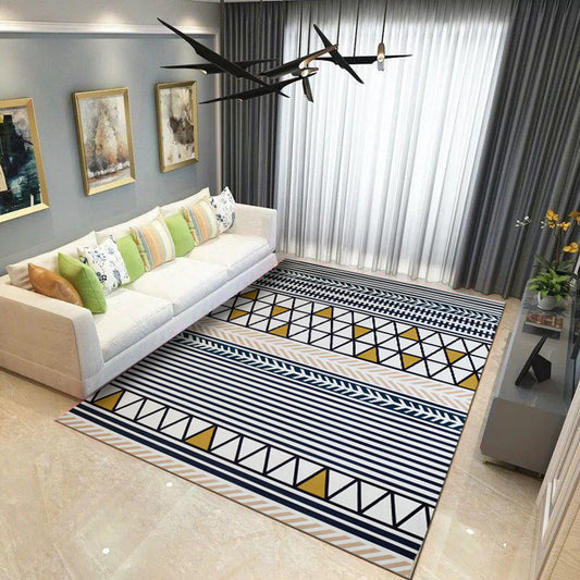 Nordic Geo Print Rug Multi Colored Polypropylene Area Carpet Anti-Slip Backing Pet Friendly Indoor Rug for Living Room Dark Gray Clearhalo 'Area Rug' 'Modern' 'Rugs' Rug' 2374748