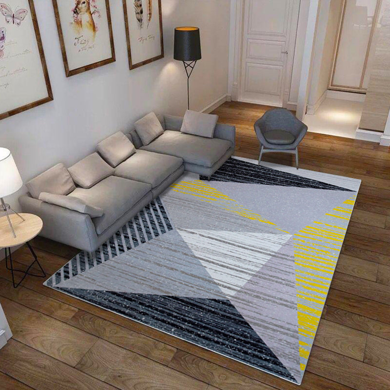 Nordic Geo Print Rug Multi Colored Polypropylene Area Carpet Anti-Slip Backing Pet Friendly Indoor Rug for Living Room Grey Clearhalo 'Area Rug' 'Modern' 'Rugs' Rug' 2374751