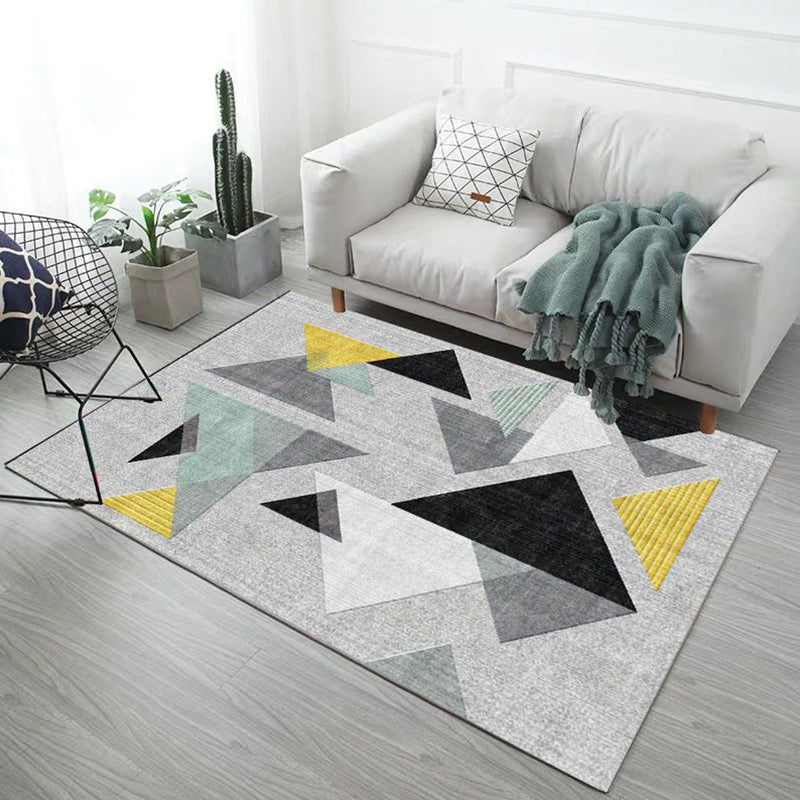 Minimalist Geometric Print Rug Multi-Color Synthetics Indoor Rug Anti-Slip Backing Pet Friendly Area Carpet for Parlor Grey Clearhalo 'Area Rug' 'Modern' 'Rugs' Rug' 2374754