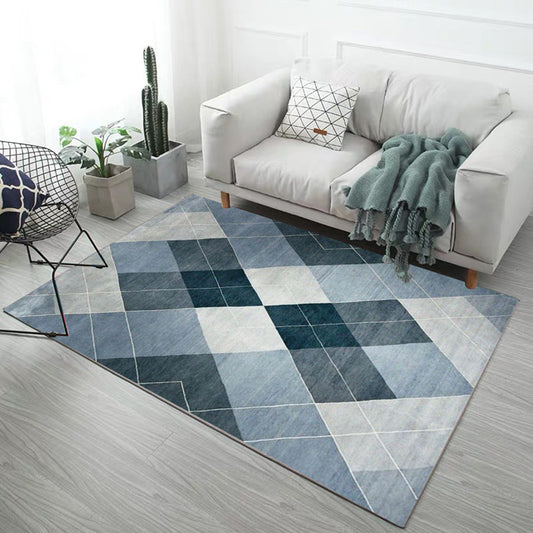 Minimalist Geometric Print Rug Multi-Color Synthetics Indoor Rug Anti-Slip Backing Pet Friendly Area Carpet for Parlor Blue Clearhalo 'Area Rug' 'Modern' 'Rugs' Rug' 2374755