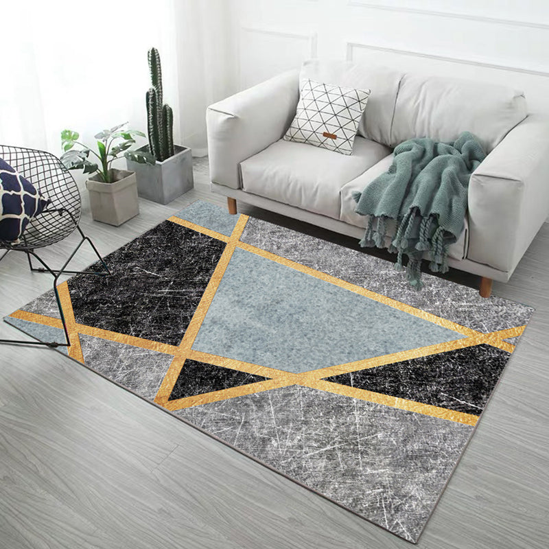 Minimalist Geometric Print Rug Multi-Color Synthetics Indoor Rug Anti-Slip Backing Pet Friendly Area Carpet for Parlor Black Clearhalo 'Area Rug' 'Modern' 'Rugs' Rug' 2374756