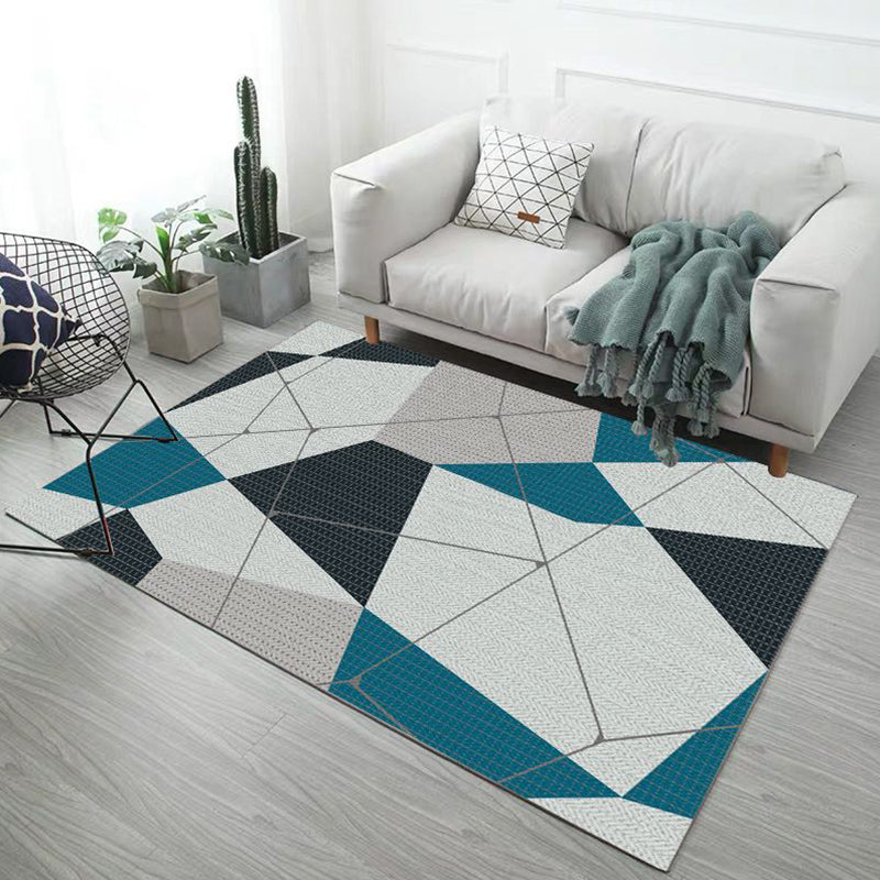 Minimalist Geometric Print Rug Multi-Color Synthetics Indoor Rug Anti-Slip Backing Pet Friendly Area Carpet for Parlor Light Blue-Black Clearhalo 'Area Rug' 'Modern' 'Rugs' Rug' 2374757