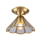 Gold Tapered Semi Flush Mount Traditional 1 Head Clear Glass Ceiling Mounted Light for Living Room Clearhalo 'Ceiling Lights' 'Close To Ceiling Lights' 'Close to ceiling' 'Glass shade' 'Glass' 'Semi-flushmount' Lighting' 237476