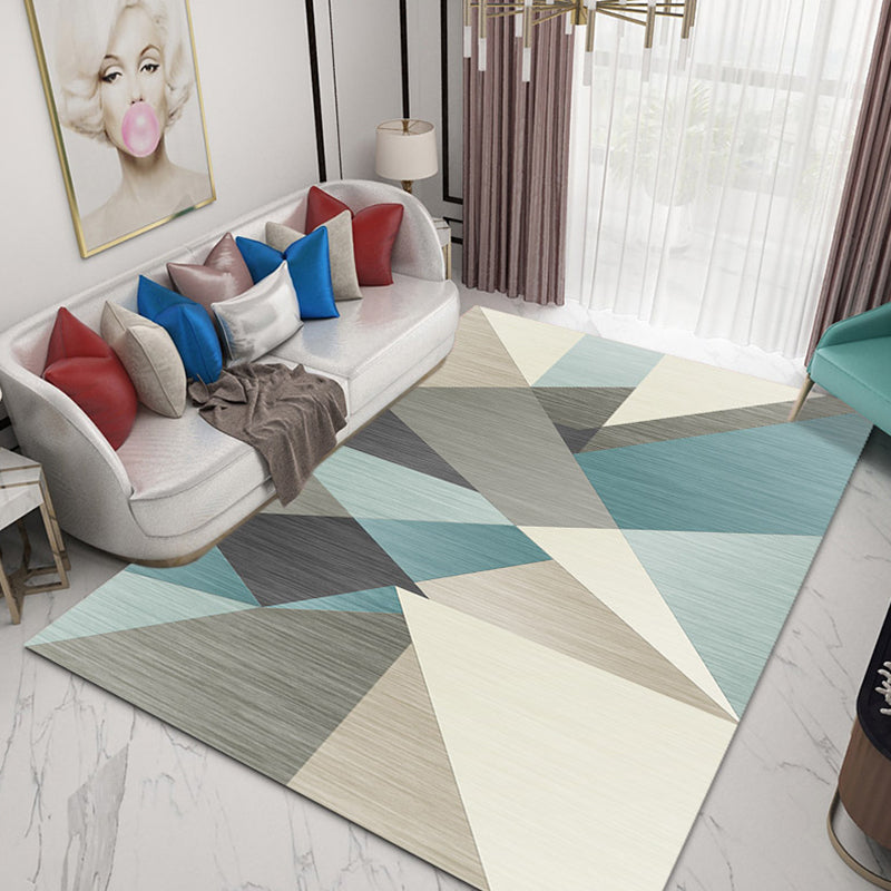 Simple Living Room Rug Multi-Color Geometric Print Indoor Rug Synthetics Anti-Slip Backing Stain-Resistant Carpet Green Clearhalo 'Area Rug' 'Modern' 'Rugs' Rug' 2374791