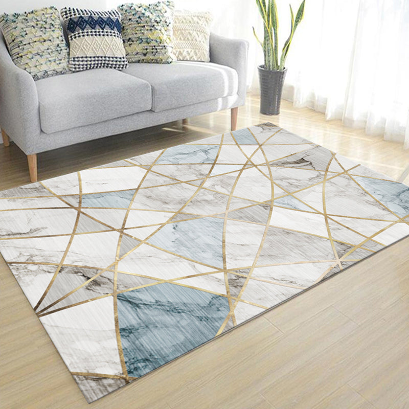 Simple Living Room Rug Multi-Color Geometric Print Indoor Rug Synthetics Anti-Slip Backing Stain-Resistant Carpet Light Blue Clearhalo 'Area Rug' 'Modern' 'Rugs' Rug' 2374792