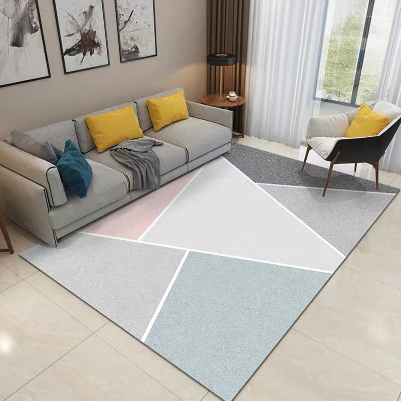 Simple Living Room Rug Multi-Color Geometric Print Indoor Rug Synthetics Anti-Slip Backing Stain-Resistant Carpet Grey Clearhalo 'Area Rug' 'Modern' 'Rugs' Rug' 2374793