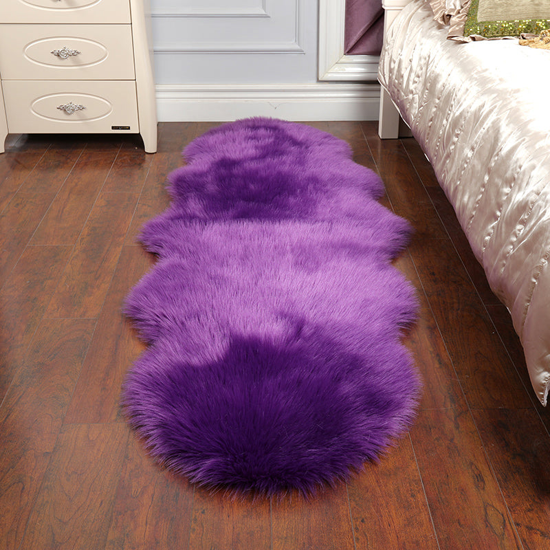 Relaxing Solid Color Rug Multi-Color Artificial Fur Indoor Rug Non-Slip Backing Pet Easy Care Area Carpet for Bedroom Purple Clearhalo 'Area Rug' 'Casual' 'Rugs' Rug' 2374819
