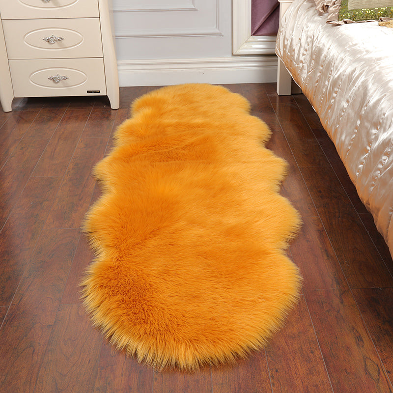 Relaxing Solid Color Rug Multi-Color Artificial Fur Indoor Rug Non-Slip Backing Pet Easy Care Area Carpet for Bedroom Camel Clearhalo 'Area Rug' 'Casual' 'Rugs' Rug' 2374827