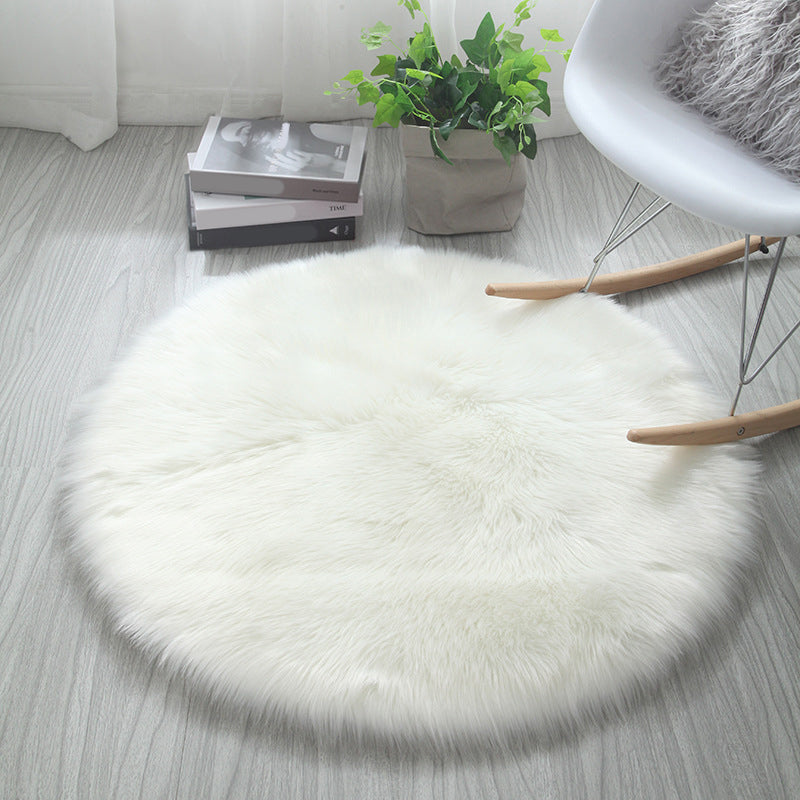Comfort Bedroom Rug Multi-Color Solid Color Indoor Rug Acrylic Anti-Slip Backing Washable Area Carpet White Clearhalo 'Area Rug' 'Casual' 'Rugs' Rug' 2374841