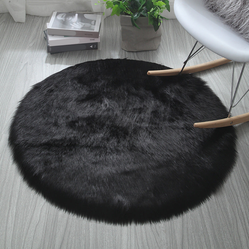 Comfort Bedroom Rug Multi-Color Solid Color Indoor Rug Acrylic Anti-Slip Backing Washable Area Carpet Black Clearhalo 'Area Rug' 'Casual' 'Rugs' Rug' 2374848