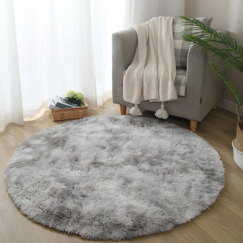 Calming Bedroom Rug Multicolored Solid Color Solid Color Indoor Rug Polyster Anti-Slip Backing Easy Care Area Carpet Grey Clearhalo 'Area Rug' 'Casual' 'Rugs' Rug' 2374858