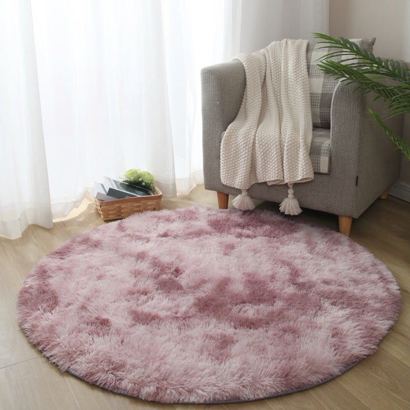 Calming Bedroom Rug Multicolored Solid Color Solid Color Indoor Rug Polyster Anti-Slip Backing Easy Care Area Carpet Pink Clearhalo 'Area Rug' 'Casual' 'Rugs' Rug' 2374860