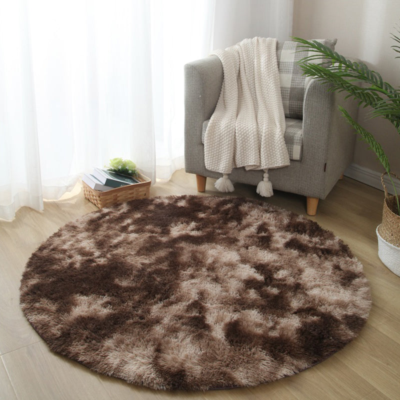 Calming Bedroom Rug Multicolored Solid Color Solid Color Indoor Rug Polyster Anti-Slip Backing Easy Care Area Carpet Coffee Clearhalo 'Area Rug' 'Casual' 'Rugs' Rug' 2374863