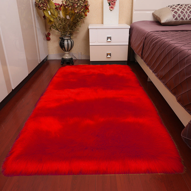 Multi Color Simple Rug Acrylic Solid Color Indoor Rug Non-Slip Backing Pet Friendly Easy Care Area Carpet for Bedroom Red Clearhalo 'Area Rug' 'Casual' 'Rugs' Rug' 2374878
