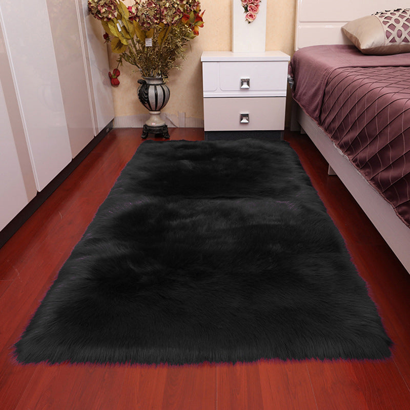 Multi Color Simple Rug Acrylic Solid Color Indoor Rug Non-Slip Backing Pet Friendly Easy Care Area Carpet for Bedroom Black Clearhalo 'Area Rug' 'Casual' 'Rugs' Rug' 2374882