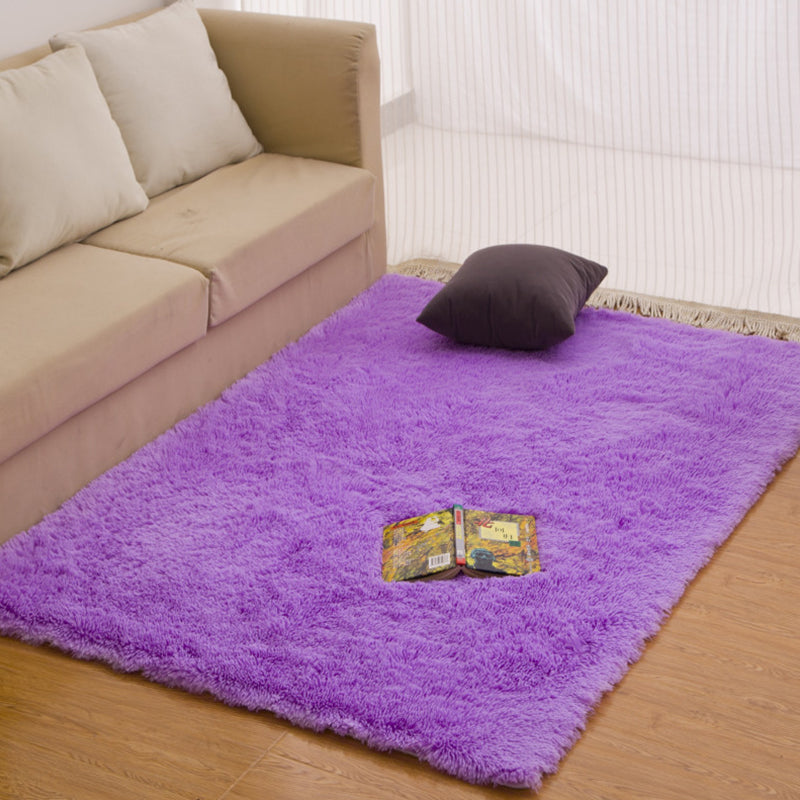 Multi Colored Solid Color Rug Polypropylene Minimalist Area Carpet Anti-Slip Backing Pet Friendly Indoor Rug for Living Room Purple Clearhalo 'Area Rug' 'Casual' 'Rugs' Rug' 2374897