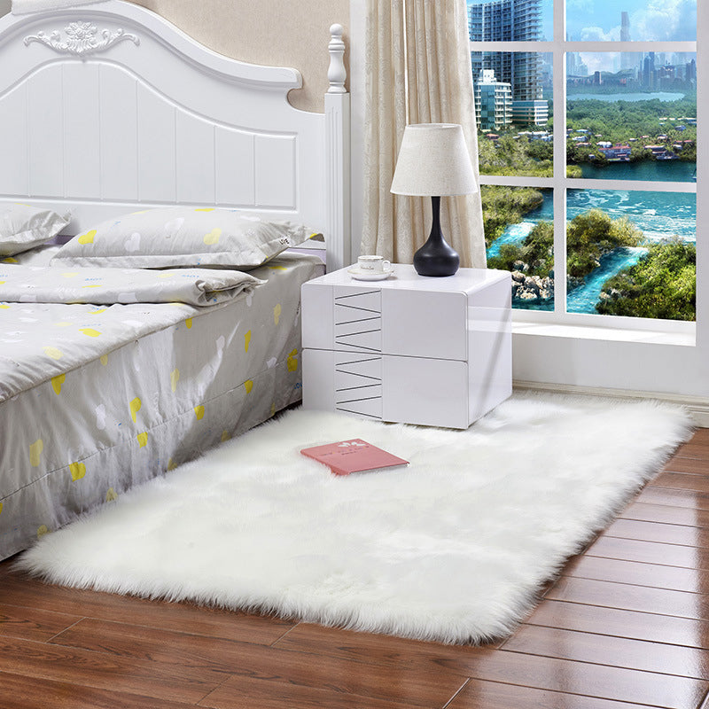 Simple Solid Color Rug Multi Colored Polyster Area Carpet Anti-Slip Backing Pet Friendly Easy Care Indoor Rug for Bedroom White Clearhalo 'Area Rug' 'Casual' 'Rugs' Rug' 2374908