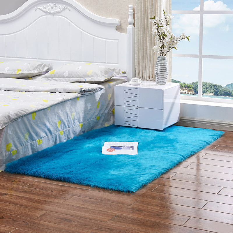Simple Solid Color Rug Multi Colored Polyster Area Carpet Anti-Slip Backing Pet Friendly Easy Care Indoor Rug for Bedroom Dark Blue Clearhalo 'Area Rug' 'Casual' 'Rugs' Rug' 2374910